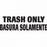 United Receptacle Waste / Trash Decals - Trash Only Decal, Bilingual, 4" x 10" - CL3