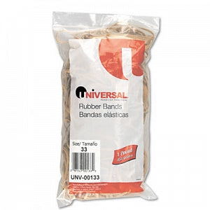 Universal Rubber Bands - Size 33 (3-1/2"L x 1/8"W) Beige Rubber Bands, 1-lb. Bag - 00133