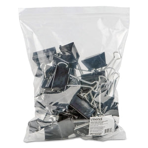 Universal Office Products Universal Binder Clips - 2" Black Large Binder Clips, 1" Capacity - 10220VP