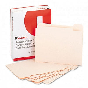 Universal Products Manila File Folders - File Folders, Manila, 1/5 Cut Assorted, Two-Ply Top Tab, Letter, 100/Box - 16115