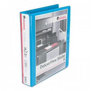 Universal Deluxe Round Ring View Binders - Light Blue 1.5" Capacity Deluxe Round Ring View Binders - 20723