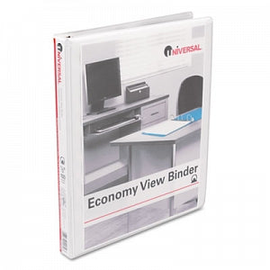 Universal Products Universal Economy Round Ring View Binders - White 1/2" Capacity Economy Round-Ring View Binder, 8-1/2" x 11" - 20952