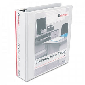 Universal Products Universal Economy Round Ring View Binders - White 2" Capacity Economy Round-Ring View Binder, 8-1/2" x 11" - 20982