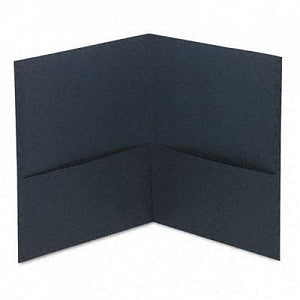 Universal Two-Pocket Portfolio - Two-Pocket Portfolio, Embossed Leather Grain Paper, Dark Blue - 56638