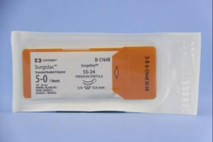Medtronic White Surgidac Sutures - Surgidac Suture, White, Size 5/0, SS-24 Needle - D-1764K