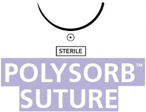 Medtronic Violet Polysorb Sutures - Polysorb Suture, Violet, Size 4/0, 18", CV-22 Needle - GL-44-MG