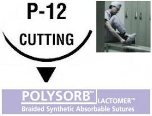 Medtronic Undyed Polysorb Sutures - Polysorb Suture, 4/0 , 18", Undyed, P-11 - SL-5686G