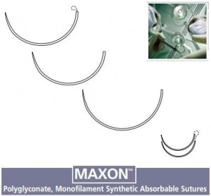 Medtronic Clear Maxon Sutures - Maxon Clear Suture, Size 4/0, 18", P-11 Needle - SMM-5431