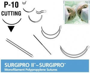 Medtronic USA Surgipro Sutures - Surgipro Suture, Blue, Size 7/0, 18", P-10 Needle - SP-1696