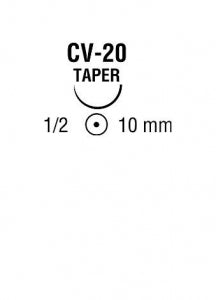 Covidien Surgipro Monofilament Sutures - Surgipro Monofilament Suture, Size 6/0, 24", CV-20 Needle - VP-754-X