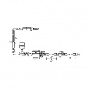 Utah Medical Deltran Disposable Pressure Transducer Systems - Deltran Disposable Pressure Transducer System, Single-Line Pole Mount Set, 48" Line with Micro Drip Chamber - DPT-248