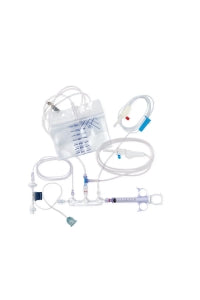 Medline Standard Manifold Kits - Standard High-Pressure Kit with 3-Port Right-Handed OFF Manifold, 72" Vented Spike Contrast Set, 8 mL Control Syringe, 2-Line Vented Waste Bag, 500 PSI - VASCSHPOFF1