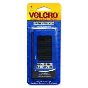 Velcro Usa, Inc. VELCRO® Brand Fasteners - VELCRO® Brand Industrial-Strength Strip, 4" x 2", Black, 2 Strips / Pack - 90199