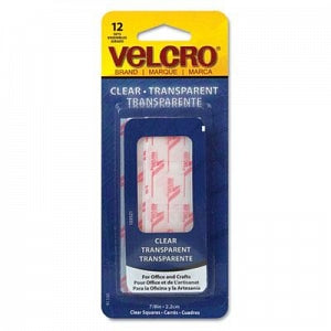 Velcro Usa, Inc. VELCRO® Brand Fasteners - VELCRO® Brand Square Fastener, 7/8" Sq., Clear, 12/Pack - 91330