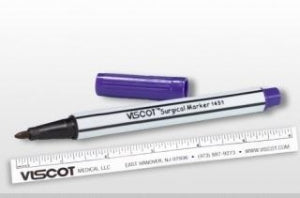 Viscot Medical Traditional Ink Sterile Skin Markers - Fine-Tip Skin Marker with Ruler, Mini, Sterile - 1451SR-100