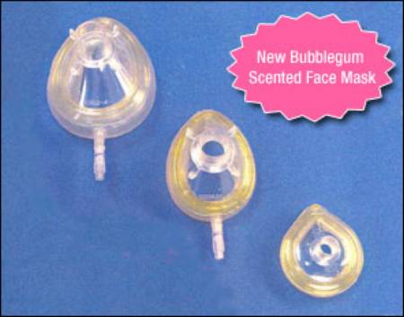 Vyaire Anesthesia Face Masks - Anesthesia Face Mask, Flexible Dome, Top Valve, Child / Small Adult / Size 4, Bubble Gum Scent - 6840BG