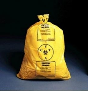 Inteplast Group Yellow Chemotheraphy Waste Bags - Chemo Liner, Biohazard, Yellow, 4 mL, 25" x 34" - 9233