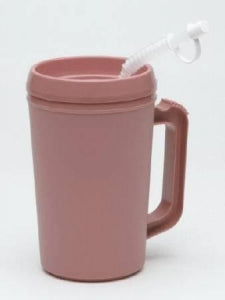 Inteplast Group Bedside Pitchers and Carafes - Insulated Pitcher with Straw, Rose - H207-10