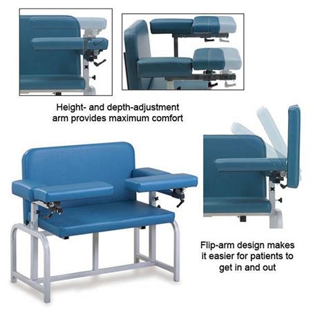 Lab X Bariatric Tall Extra Wide Bariatric Chair - Standard Vinyl Without Side Cabinet - 46"W x 29"D x 43"H