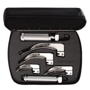 Welch Allyn Mixed-Blade Standard Laryngoscope Set - Universal Standard Macintosh Laryngoscope, Medium C-Cell Power Handle, Stubby AA-Cell Power Handle - 65224