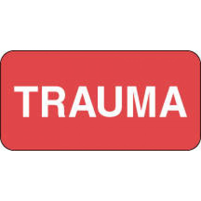 Label Paper Permanent Trauma 2" X 1" Red 1000 Per Roll