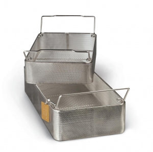 Medline Wire Mesh Instrument Sterilization Trays - Stainless Steel Wire Mesh Basket, Full Size, 3" - WGN63P80