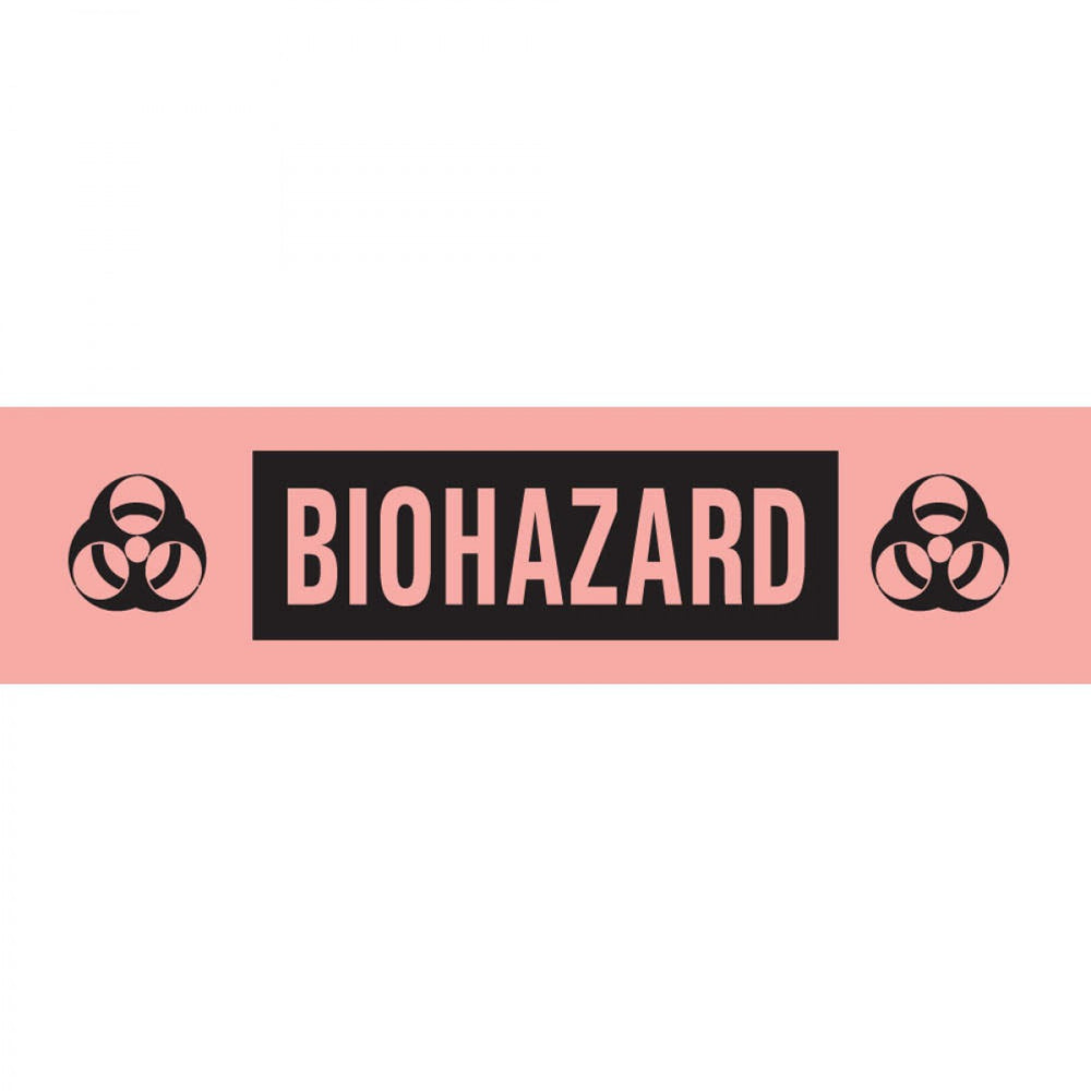 Tape Removable Biohazard 1" Core 1/2" X 500" Imprints Fl. Red 250 500 Inches Per Roll