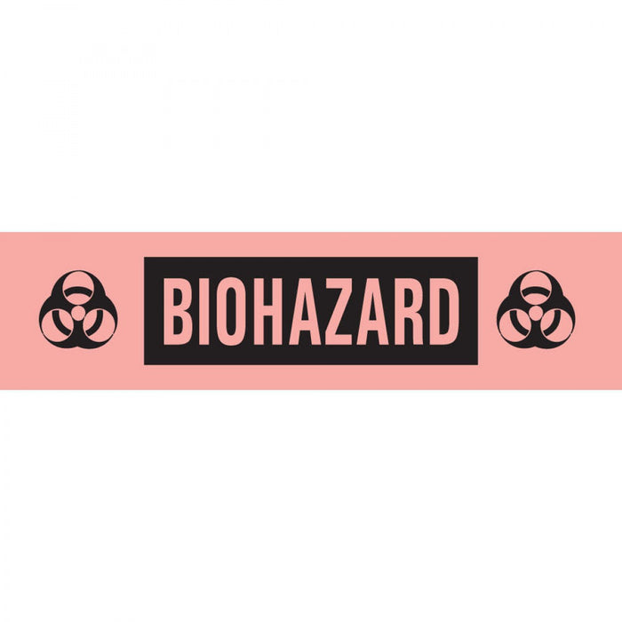 Tape Removable Biohazard 1" Core 1/2" X 500" Imprints Fl. Red 250 500 Inches Per Roll