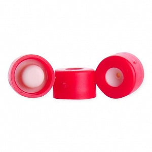 DWK Life Sciences Wheaton Snap Cap with PTFE / Silicone Septa - CAP, SNAP, RED, PTFE / SIL STOPPER, 7MM, 100/PK - 07-0045R