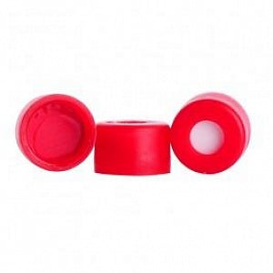 DWK Life Sciences Wheaton Snap Cap with PTFE / Silicone Septa - CAP, SNAP, RED, PTFE / SIL SEPTA, 7MM, 100/PK - 07-0070R