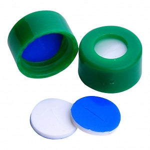 DWK Life Sciences Wheaton Screw Cap with PTFE / Silicone Septa - CAP, SCREW THRD, GRN, CUT PTFE / SIL SEP, 9MM - 09-0035G