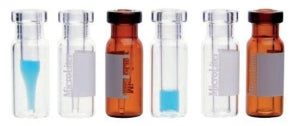 DWK Wheaton 11 mm Clear Glass Crimp Seal Vials with Inserts - VIAL, GLS, CLEAR, W/350UL INSERT, CRIMP, 11MM - 11-1000-101