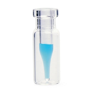 DWK Wheaton 11 mm Clear Glass Crimp Seal Vials with Inserts - VIAL, GLS, CLEAR, W/350UL INSERT, CRIMP, 11MM - 11-1000-101