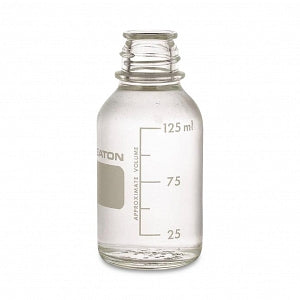 DWK Life Sciences Wheaton Clear Type I Bottle with No Cap - USP Type I Graduated Media Lab Bottle, No Cap, Clear, 125 mL - 219435