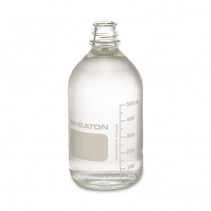 DWK Life Sciences Wheaton Clear Type I Bottle with No Cap - USP Type I Graduated Media Lab Bottle, No Cap, Clear, 500 mL - 219439