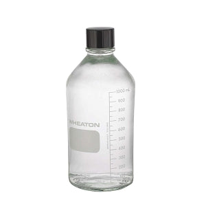 DWK Life Sciences Wheaton Type I PTFE Lined Cap Bottle - USP Type I Graduated Media Lab Bottle with PTFE Rubber-Lined Phenolic Cap, Clear, 1, 000 mL - 219820