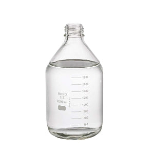 DWK Life Sciences Wheaton Clear Lab 45 with No Cap Bottle - Lab 45 Wide-Mouth Round Media Bottle without Cap, Clear, 2, 000 mL - 219921