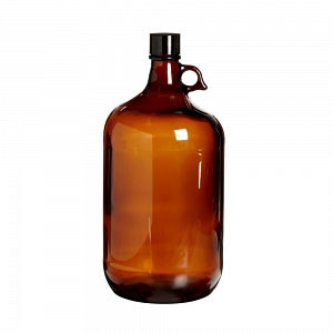 DWK Life Sciences Wheaton Type III Amber Safety Ctd Bottle - BOTTLE, SAF CT, GL, AMB, RND, SCRW, PE LN, 4L - 220949