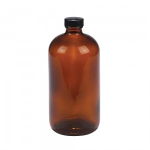 DWK Life Sciences Wheaton Type III Amber Safety Ctd Bottle - BOTTLE, GLS, AMB, RND, 33-400, NO CAP, 32OZ - 220956