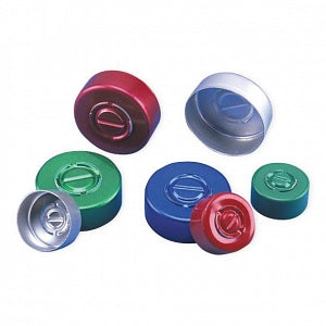 DWK Life Sciences Wheaton Ctr Tear Off Aluminium 20mm Seal - Unlined Aluminum Seal, Center Disc Tear-Out, Green, 20 mm - 224183-07