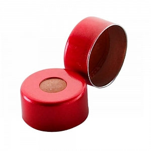 DWK Life Sciences Wheaton Aluminium 11mm Seal - PTFE / Red Rubber-Lined Aluminum Seal, Open Top, Red, 11 mm - 224211-06