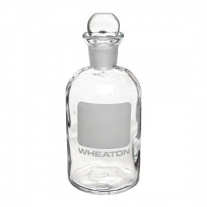 DWK Life Sciences Wheaton Glass BOD Bottle HeadStopper - Glass BOD Bottle with Glass Pennyhead Stopper with Barcoding, Numbered 433-456, 300 mL Capacity, 69 mm dia. x 165 mm H - 227497-99G
