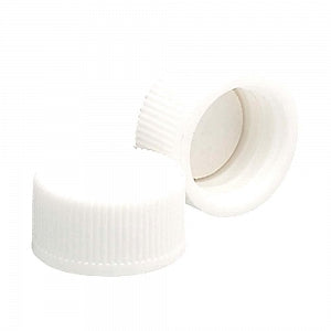 DWK Life Sciences Wheaton Urea White Cap with PTFE Liner - White Polypropylene Screw Caps with PTFE / Foamed PE Liner, Solid Top, 13-425 Neck Finish - 239225