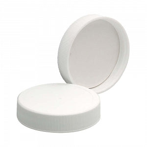 DWK Life Sciences Wheaton PTFE PP FCD / FMD PE Liner Cap - White Polypropylene Cap for AC Round Bottles, PTFE-Faced Foamed Polyethylene Liner, Size 43-400 - 239240