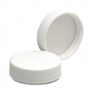 DWK Life Sciences Wheaton PTFE PP FCD / FMD PE Liner Cap - White Polypropylene Cap for AC Round Bottles, PTFE-Faced Foamed Polyethylene Liner, Size 43-400 - 239240
