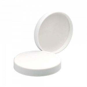 DWK Life Sciences Wheaton Urea White Cap with PTFE Liner - White Polypropylene Screw Caps with PTFE / Foamed PE Liner, Solid Top, 89-400 Neck Finish - 239446