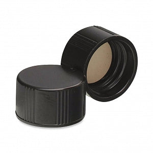 DWK Life Sciences Wheaton Phenolic PTFE Liner Cap - Phenolic Screw-On Cap with PTFE/14B Rubber Liner, Black, Cap Closure Size 15-425 - 240409