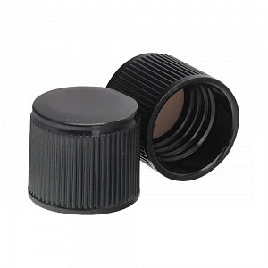 DWK Life Sciences Wheaton Phenolic PTFE Liner Cap - Phenolic Screw-On Cap with PTFE/14B Rubber Liner, Black, Cap Closure Size 15-415 - 240463