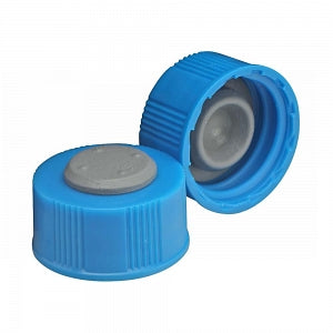 DWK Life Sciences Wheaton PP I-Loc Cap - I-Loc Cap Polypropylene Screw Cap, Bromobutyl Stopper, 20-400 Cap Size, Blue - 240676-04