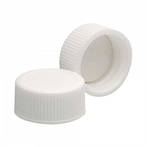 DWK Life Sciences Wheaton White Cap with PE Liner - Polypropylene Solid-Top White Cap with Foamed PE Cap Liner, Cap Closure Size 20-400 - 242216